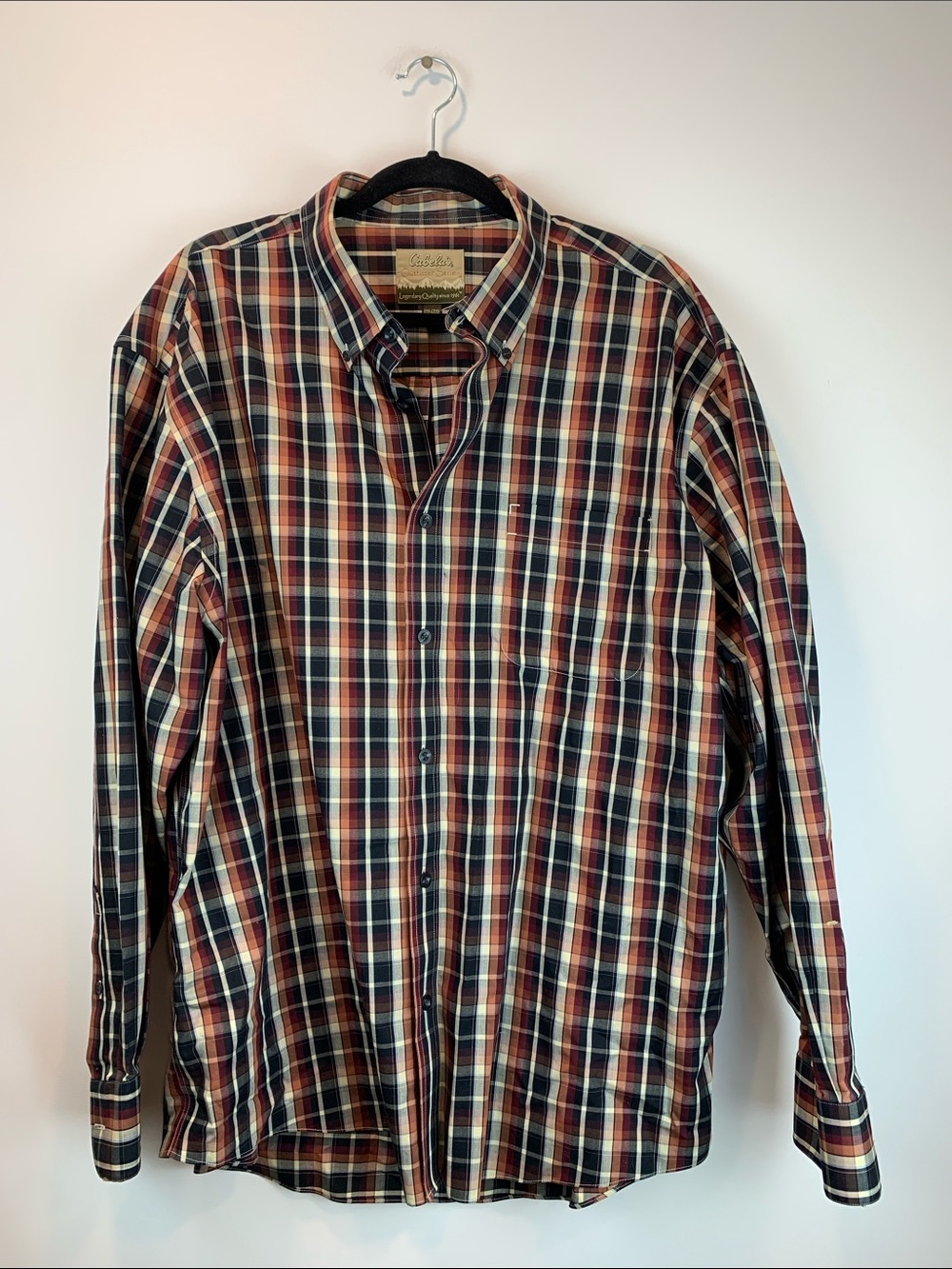 Cabela’s Outfitter Series plaid dress shirt sz 2XL western thanksgiving fall